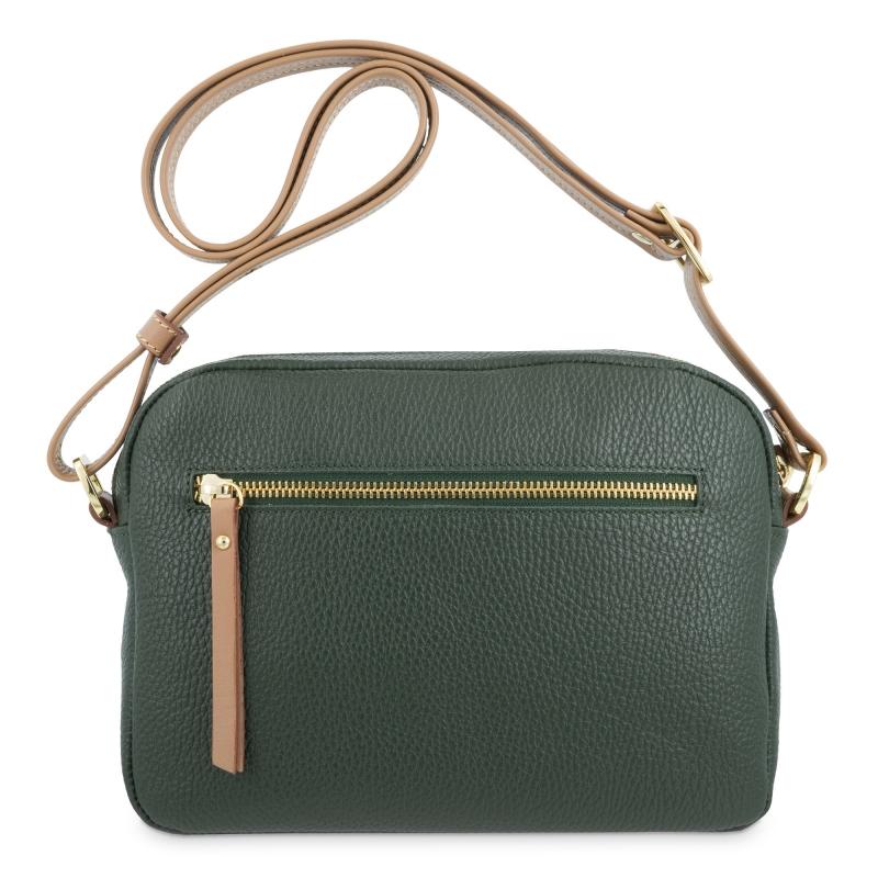 El potro Bolso bandolera de mujer en piel vacuno color verde- Oasis 2025