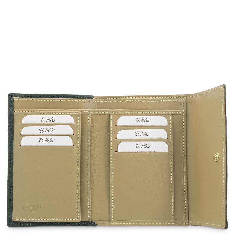 El potro Cartera mediana mujer en piel vacuno color verde-El Potro