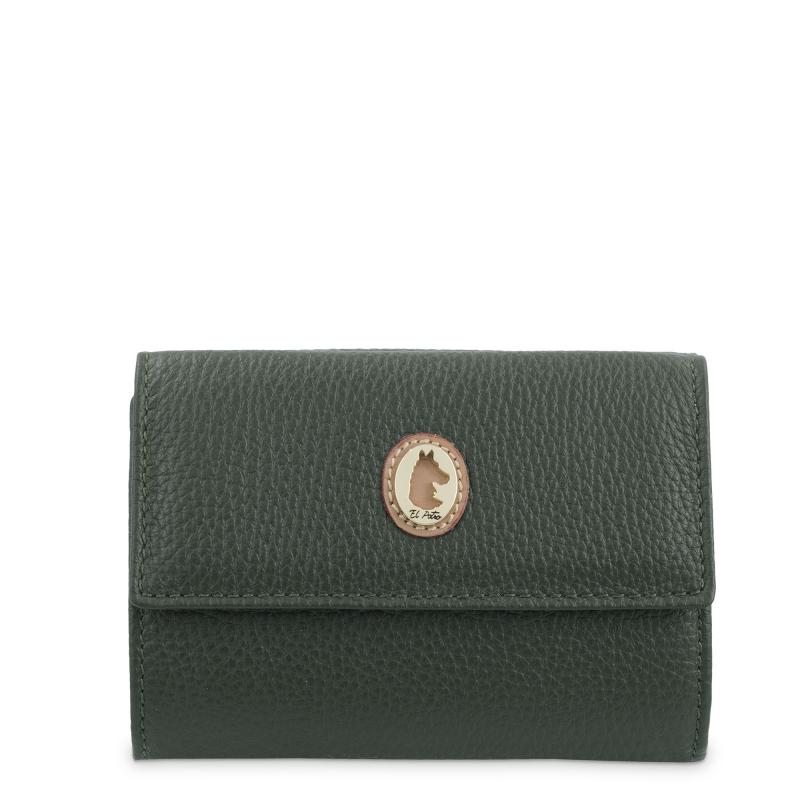 El potro Cartera mediana mujer en piel vacuno color verde-El Potro Outlet online