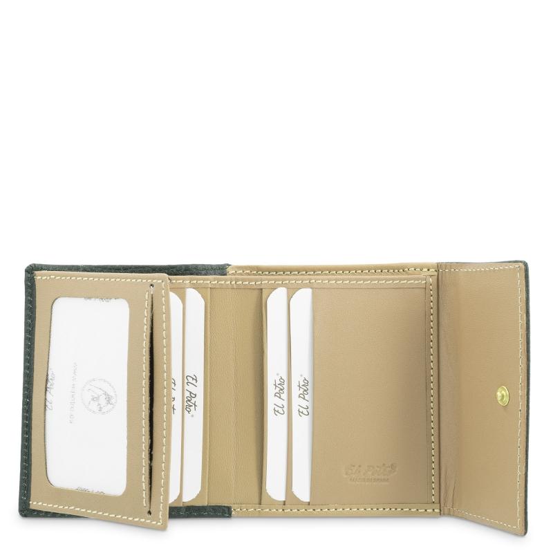 El potro Cartera pequeña mujer en piel vacuno color verde-El Potro Rebajas