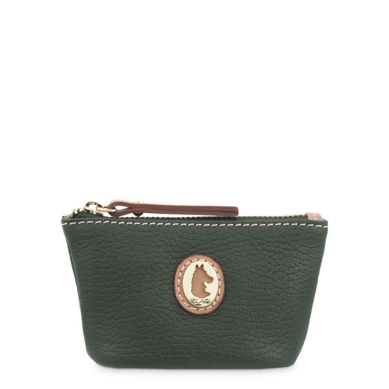 El potro Monedero Llavero mujer en piel vacuno color verde -Oasis Ofertas