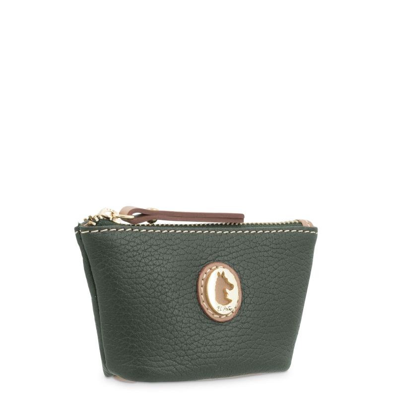 El potro Monedero Llavero mujer en piel vacuno color verde -Oasis Ofertas