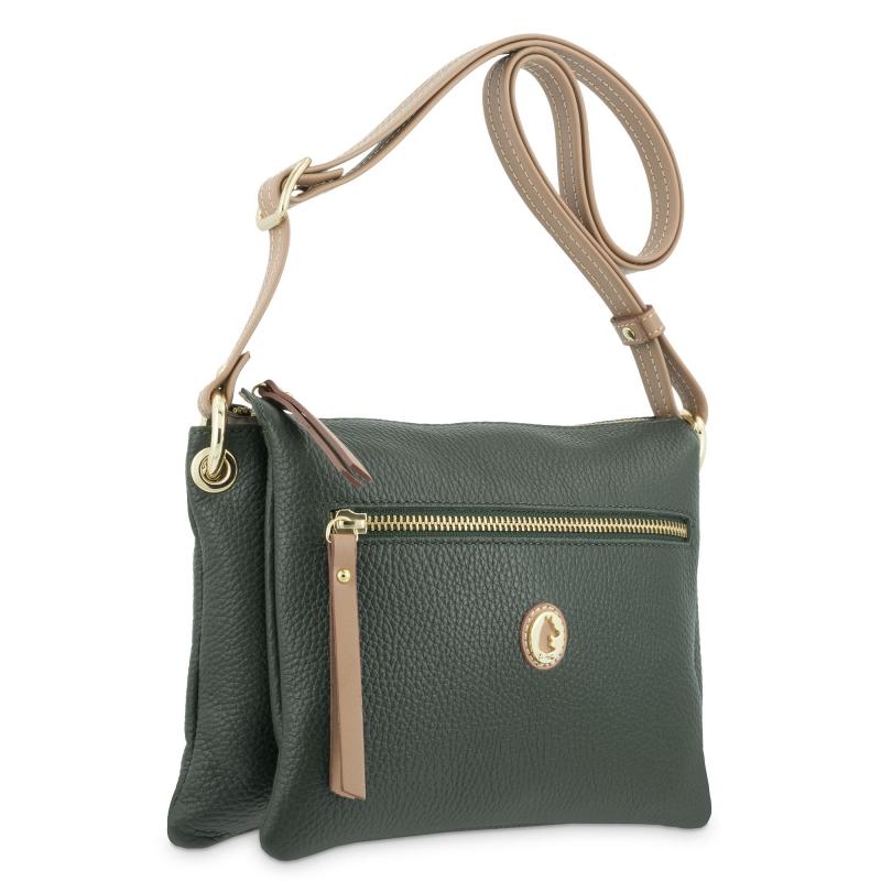 El potro Bolso Hobo de mujer en piel vacuno color verde- Oasis Venta caliente