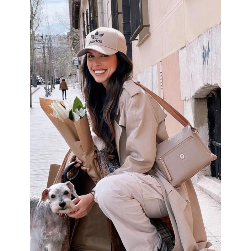 El potro Bolso Hobo de mujer en piel vacuno color topo- Oasis En oferta