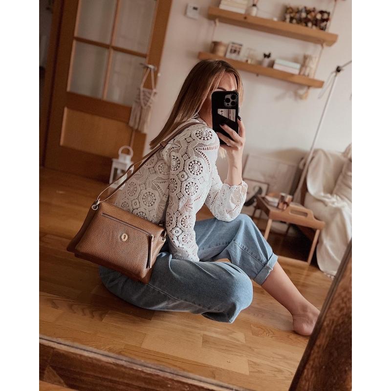 El potro Bolso Hobo de mujer en piel vacuno color cuero- Oasis Gran oferta