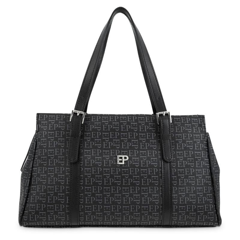 El potro Bolso Bowling mujer en lona y piel vacuno color negro-Insignia Los más vendidos