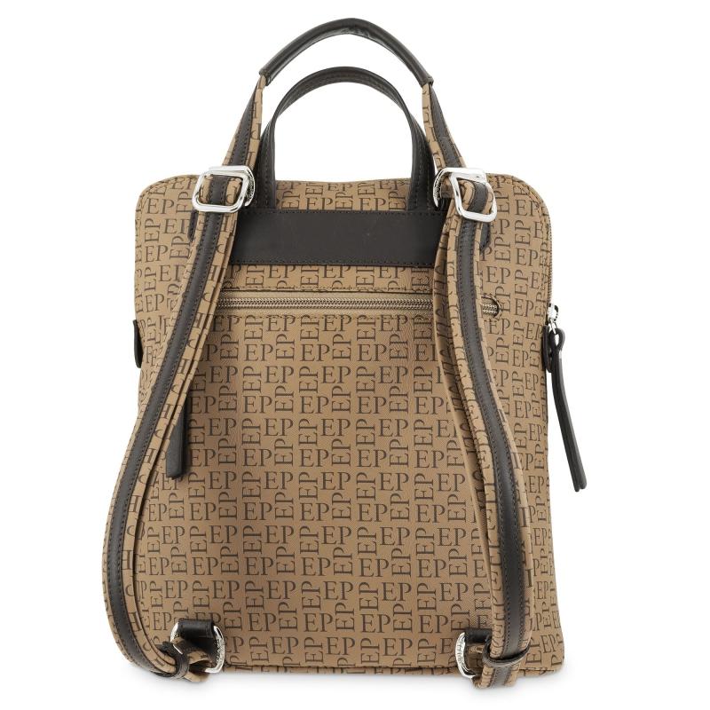 El potro Mochila bolso color moca con print de logos-EL POTRO Tienda