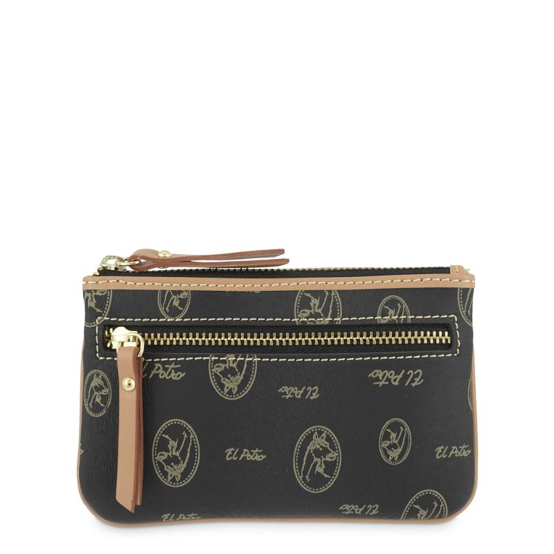 El potro Monedero mujer en lona y piel vacuno color negro - Vintage COMPRAR AHORA