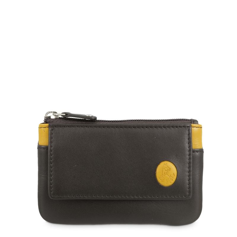 El potro Monedero llavero con solapa hombre en piel vacuno color marrón/amarilo-Tribeca Promoción por tiempo limitado