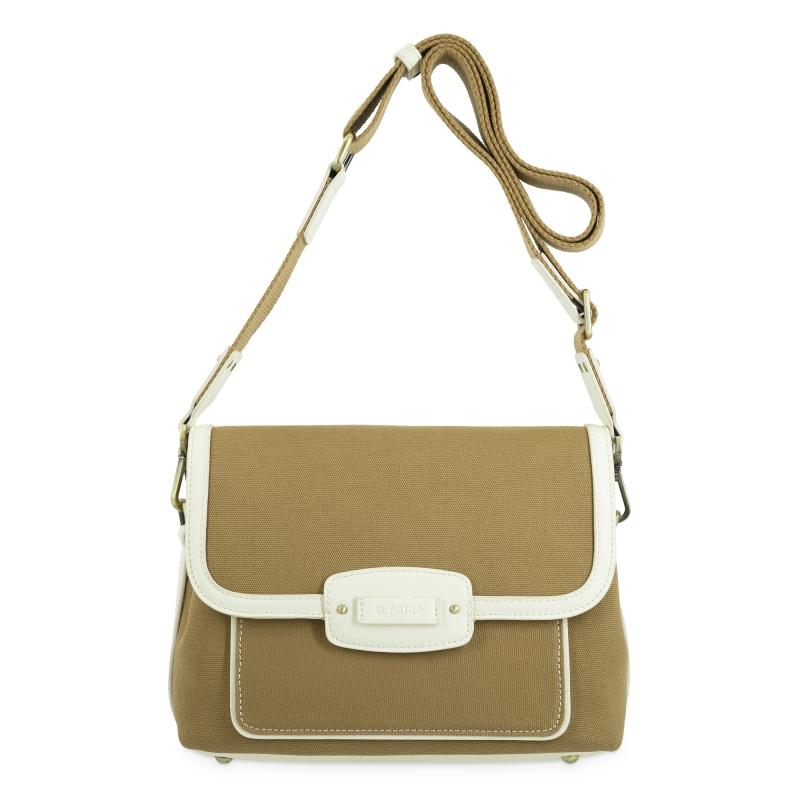 El potro Bolso bandolera solapa marrón ivory - EL POTRO