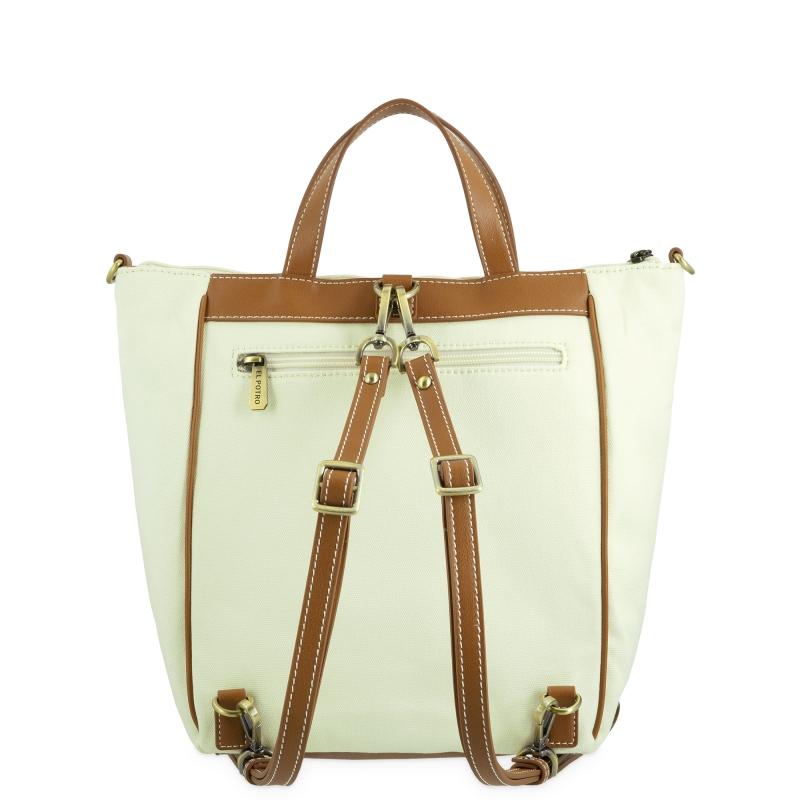 El potro Bolso cesta mochila ivory coñac- EL POTRO Tienda de fábrica