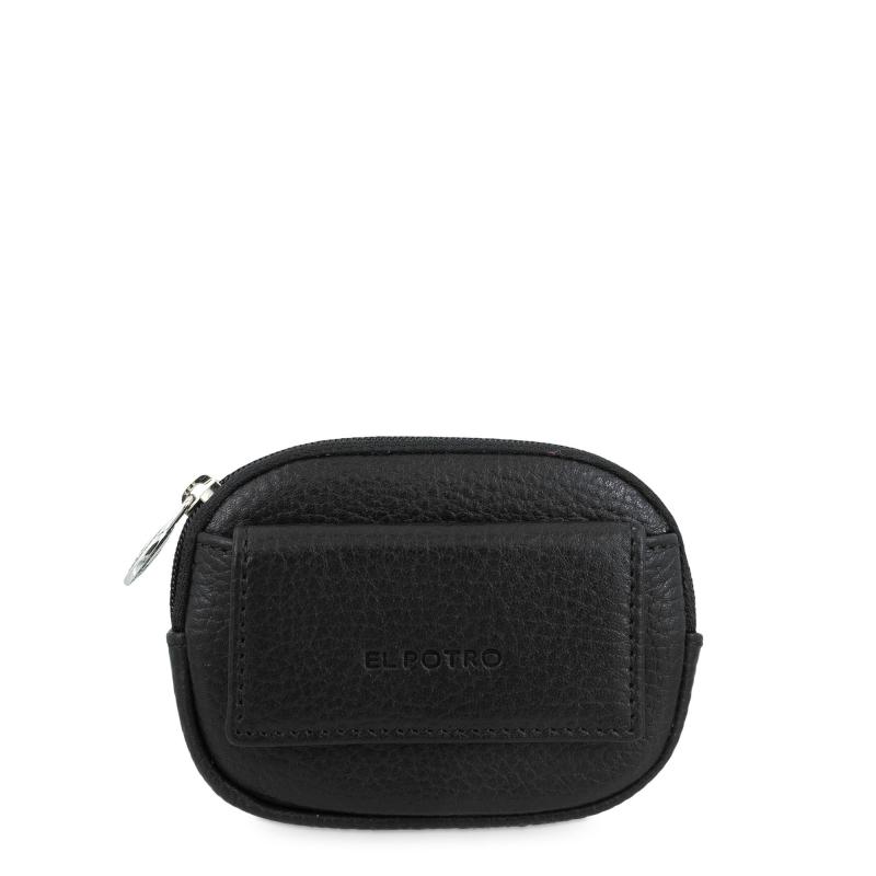 El potro Monedero mujer en piel vacuno color negro - floater
