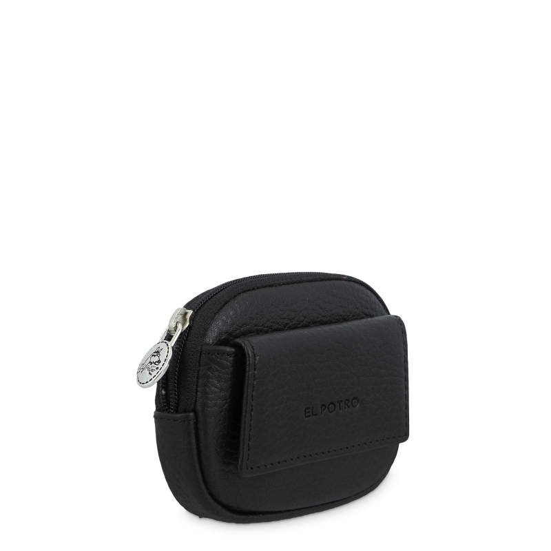 El potro Monedero mujer en piel vacuno color negro - floater Ahorra y exporta