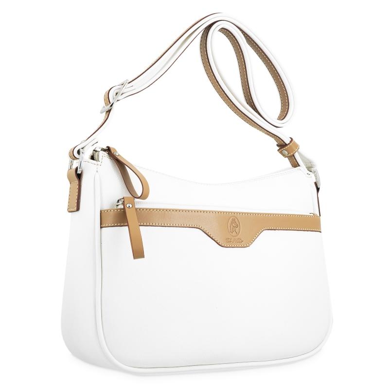 El potro Bolso góndola 3 cremalleras de mujer color blanco- Base En oferta