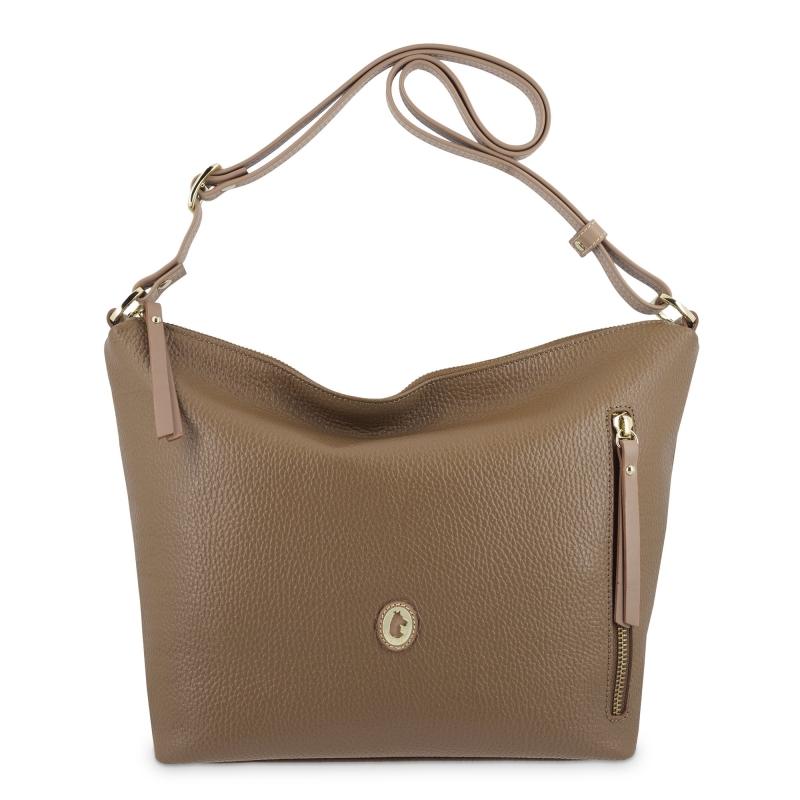 El potro Bolso Hobo de mujer en piel vacuno color cuero - Oasis