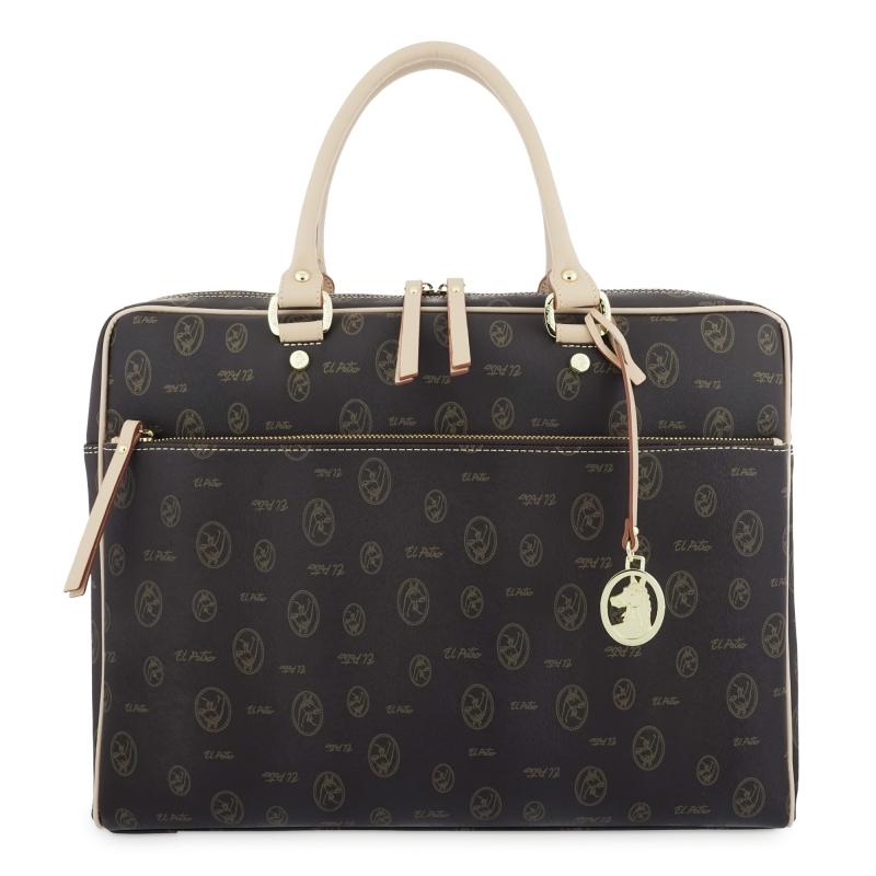 El potro Bolso carpeta grande de mujer en color marrón - EL POTRO