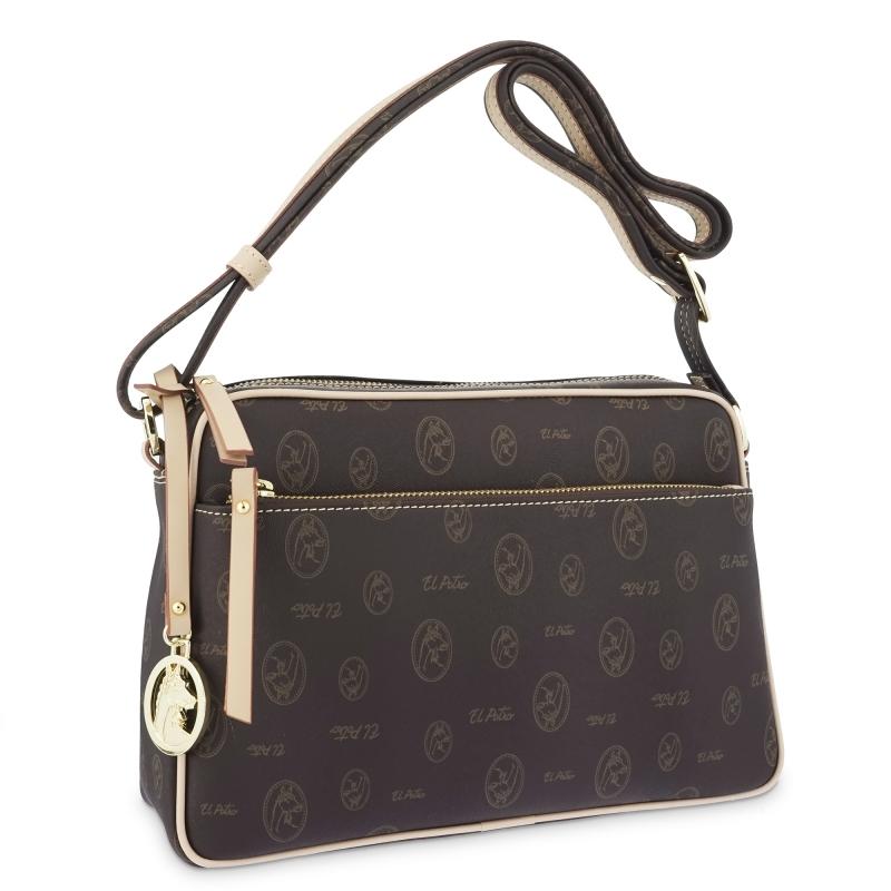 El potro Bolso Bandolera mujer en lona y piel vacuno color marrón - Vintage Venta caliente