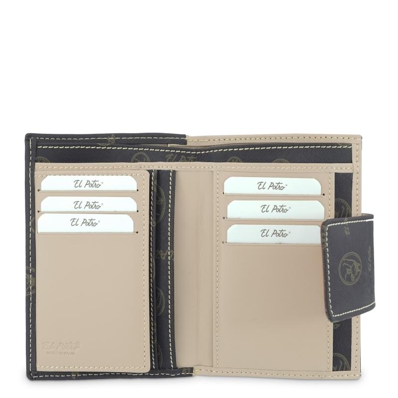 El potro Cartera mujer en lona y piel vacuno color marrón - Vintage Gran oferta