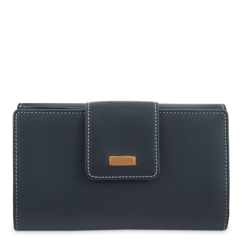 El potro Cartera mediana mujer en piel vacuno color azul-El Potro Liquidación