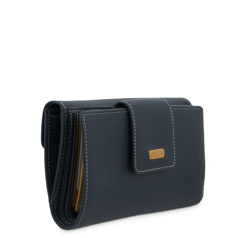 El potro Cartera mediana mujer en piel vacuno color azul-El Potro Liquidación