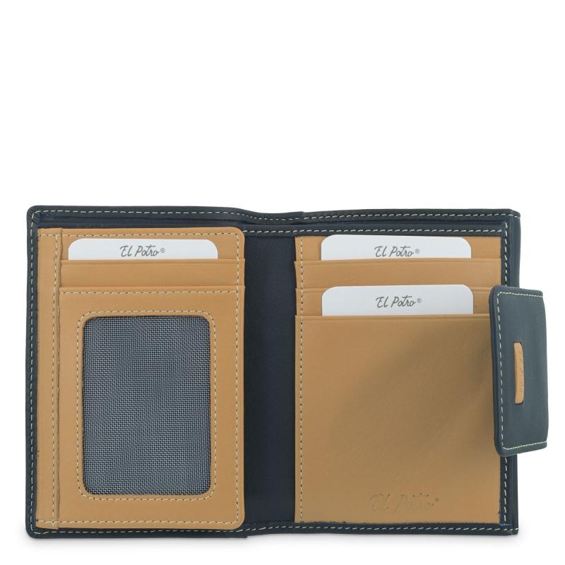 El potro Cartera pequeña mujer en piel vacuno color azul-El Potro Mejor oferta