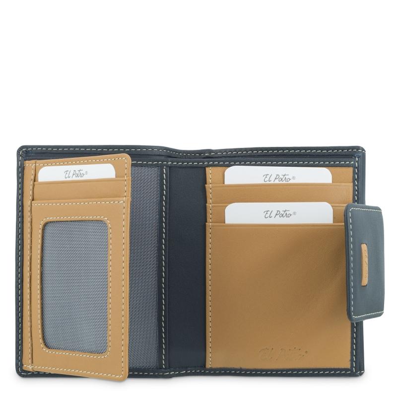 El potro Cartera pequeña mujer en piel vacuno color azul-El Potro Mejor oferta