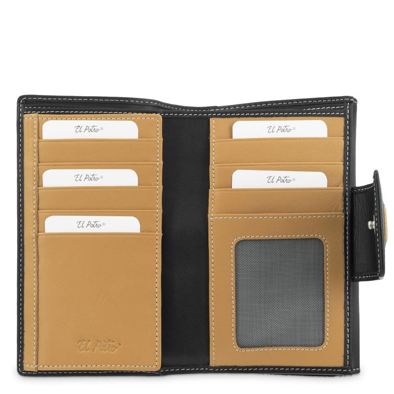 El potro Cartera mediana mujer en piel vacuno color negro-El Potro Rebajas top