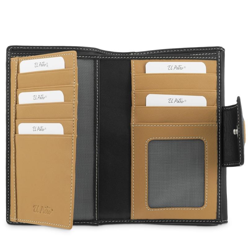 El potro Cartera mediana mujer en piel vacuno color negro-El Potro Rebajas top