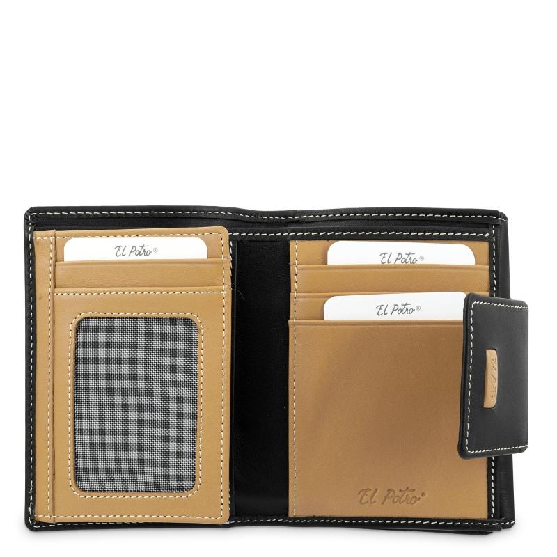 El potro Cartera pequeña mujer en piel vacuno color negro-El Potro Envío gratis