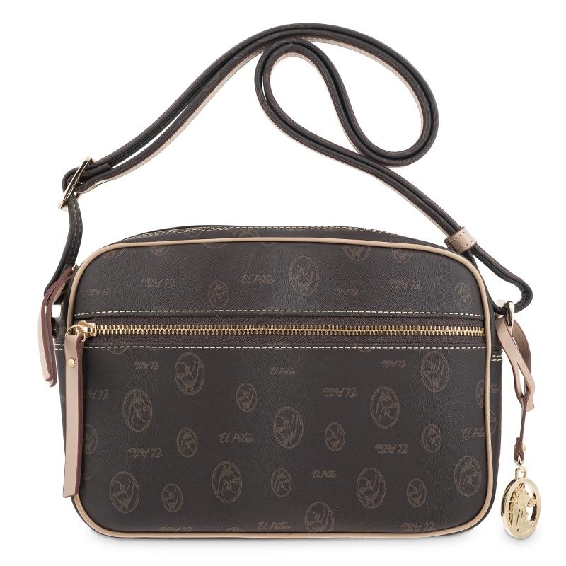 El potro Bolso bandolera mujer en lona y piel vacuno color marrón - Vintage Últimos 3 días