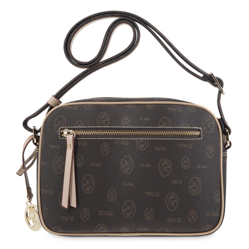 El potro Bolso bandolera mujer en lona y piel vacuno color marrón - Vintage Últimos 3 días