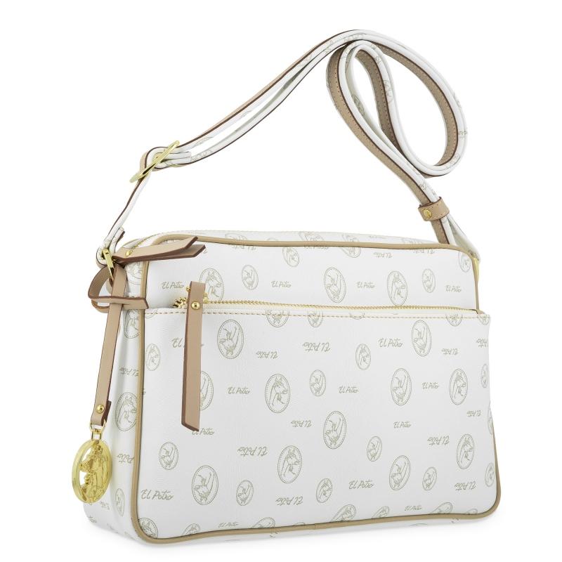 El potro Bolso Bandolera mujer en lona y piel vacuno color blanco - Vintage Últimos 2 días