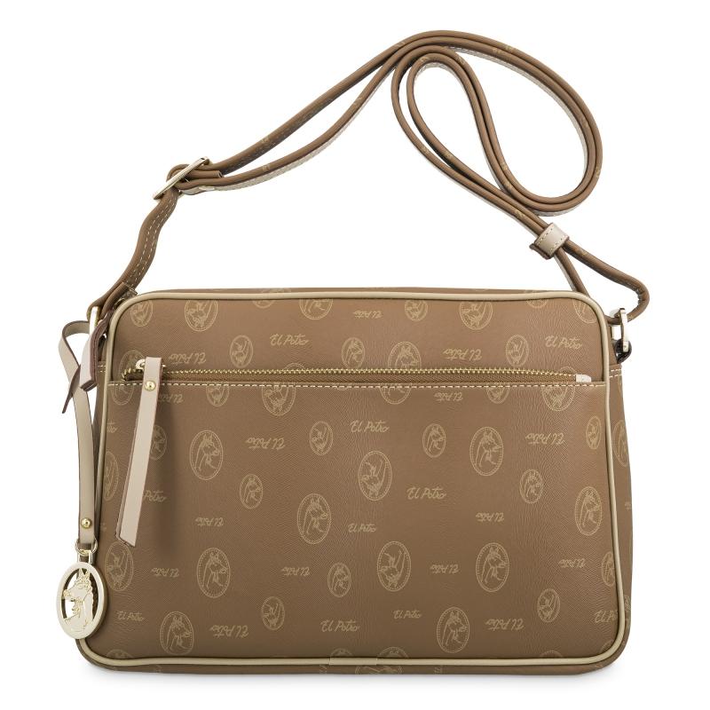 El potro Bolso Bandolera mujer en lona y piel vacuno color cuero - Vintage Último día