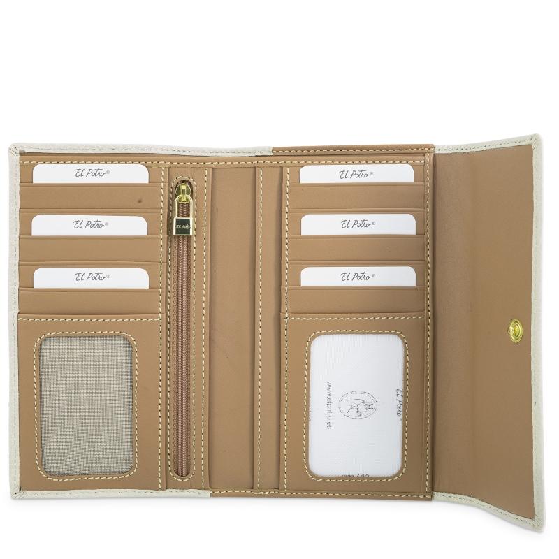 El potro Cartera grande mujer en piel vacuno color ivory-El Potro Tienda de fábrica