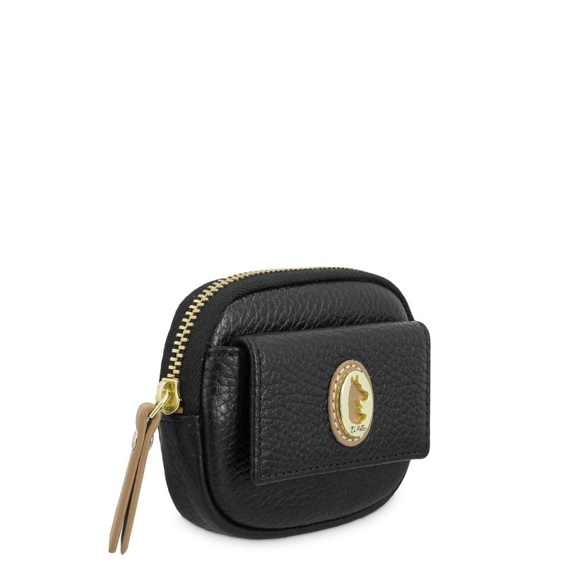 El potro Monedero con solapa mujer en piel vacuno color negro -Oasis Limitado a 3 días