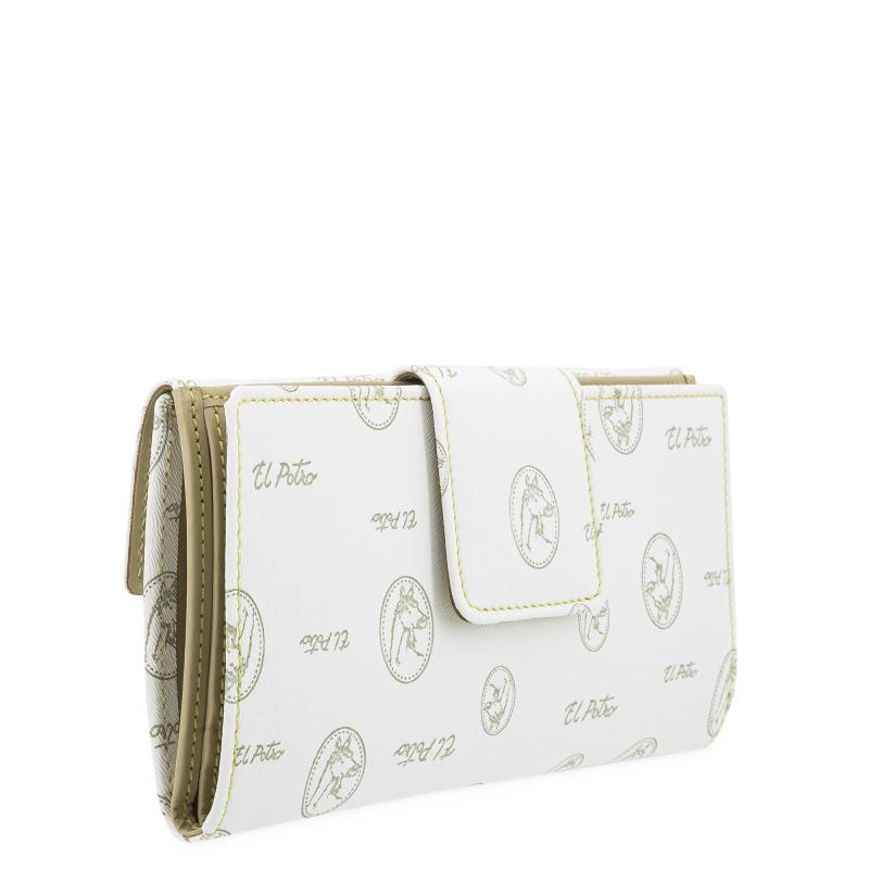 El potro Cartera grande mujer en lona y piel vacuno color blanco- Vintage Precios de Black Friday