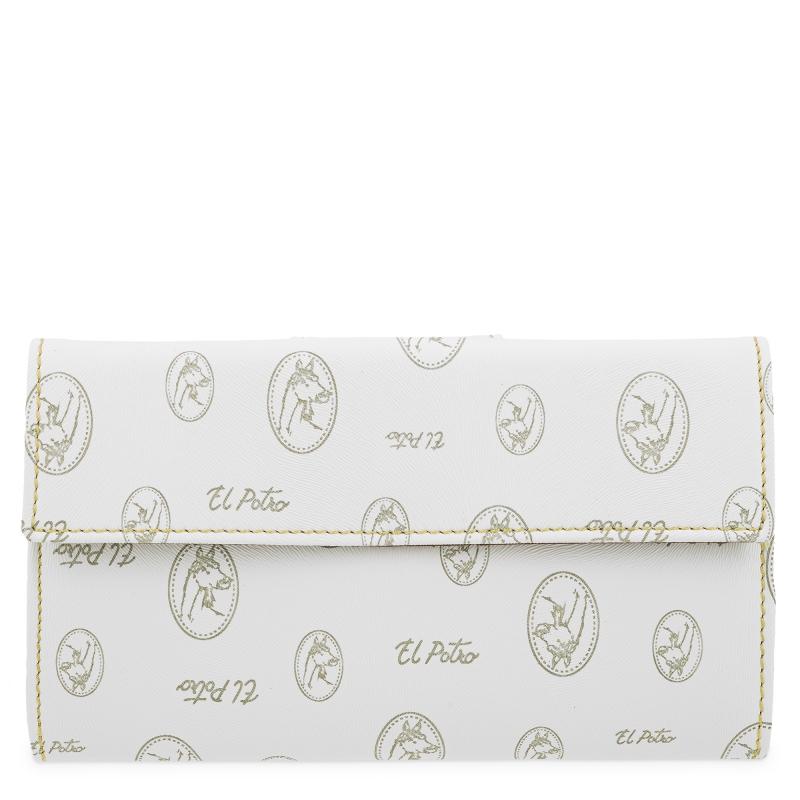 El potro Cartera grande mujer en lona y piel vacuno color blanco- Vintage Precios de Black Friday