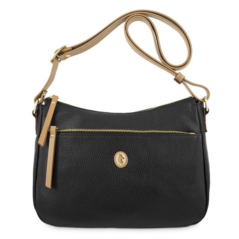 El potro Bolso bandolera de mujer en piel vacuno color negro - Oasis En oferta