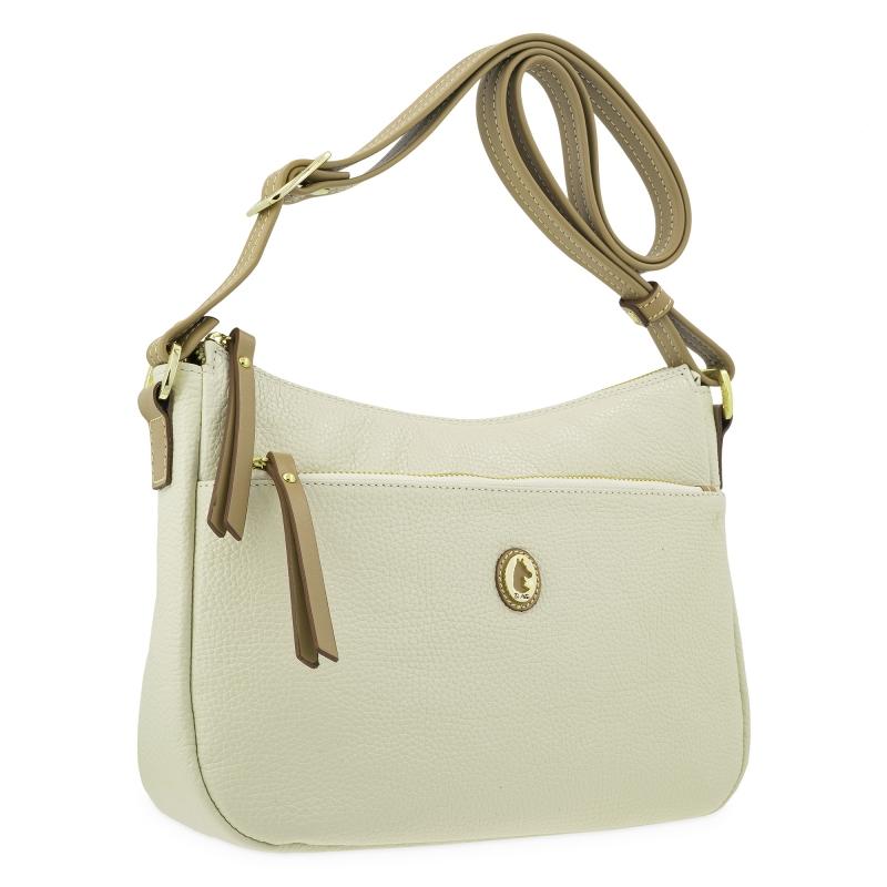 El potro Bolso bandolera de mujer en piel vacuno color beige - Oasis Libre de impuestos