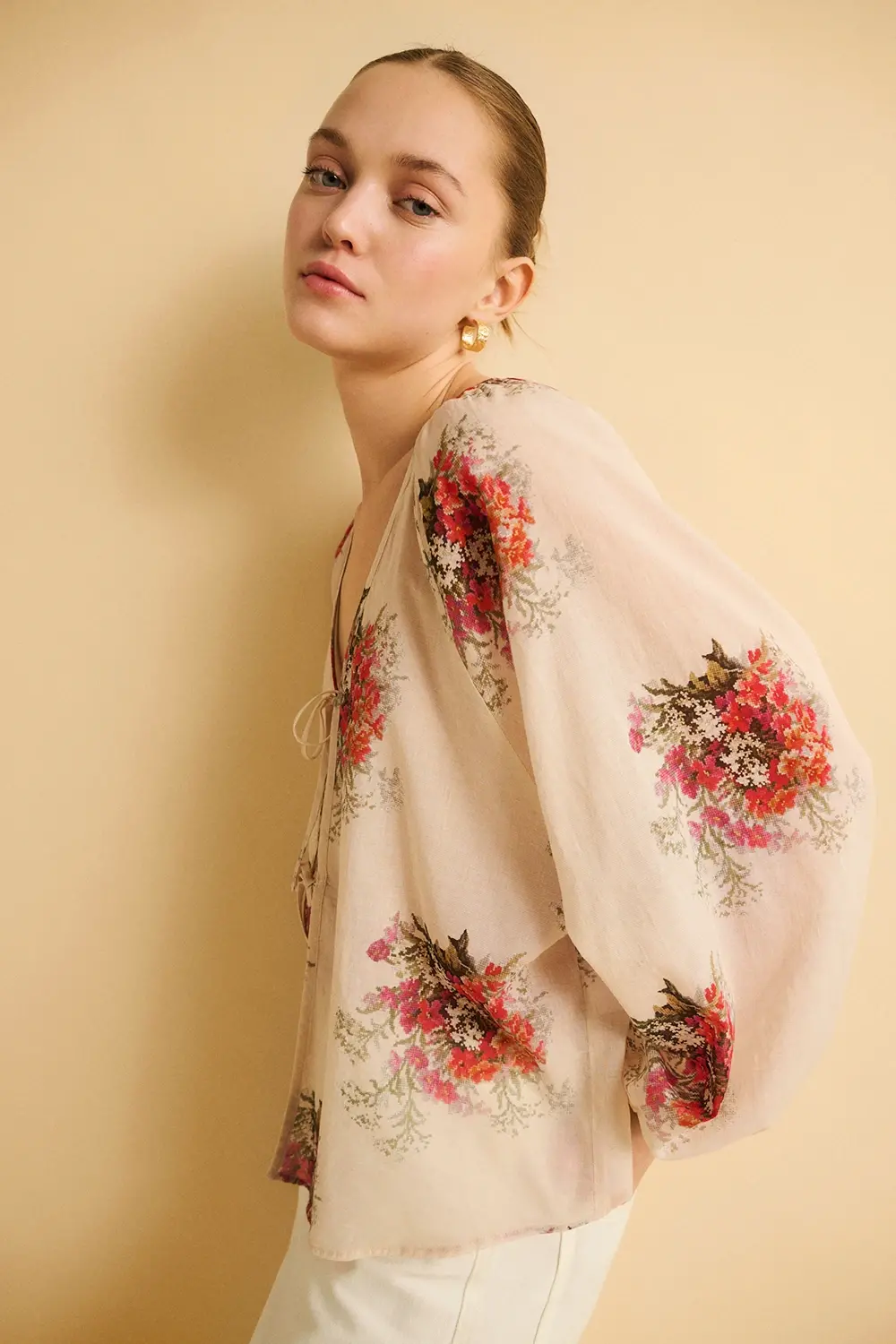 Eseoese BLUSA ALGODÓN BOUQUET Grandes ahorros