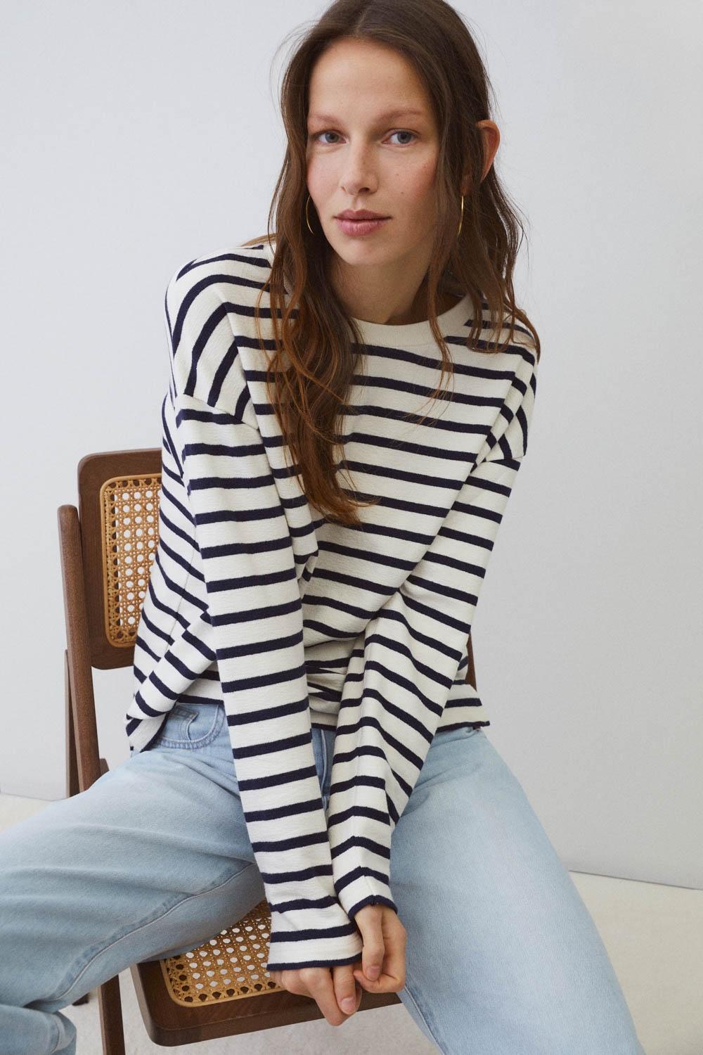 Eseoese SUDADERA ALGODÓN STRIPES Grandes descuentos