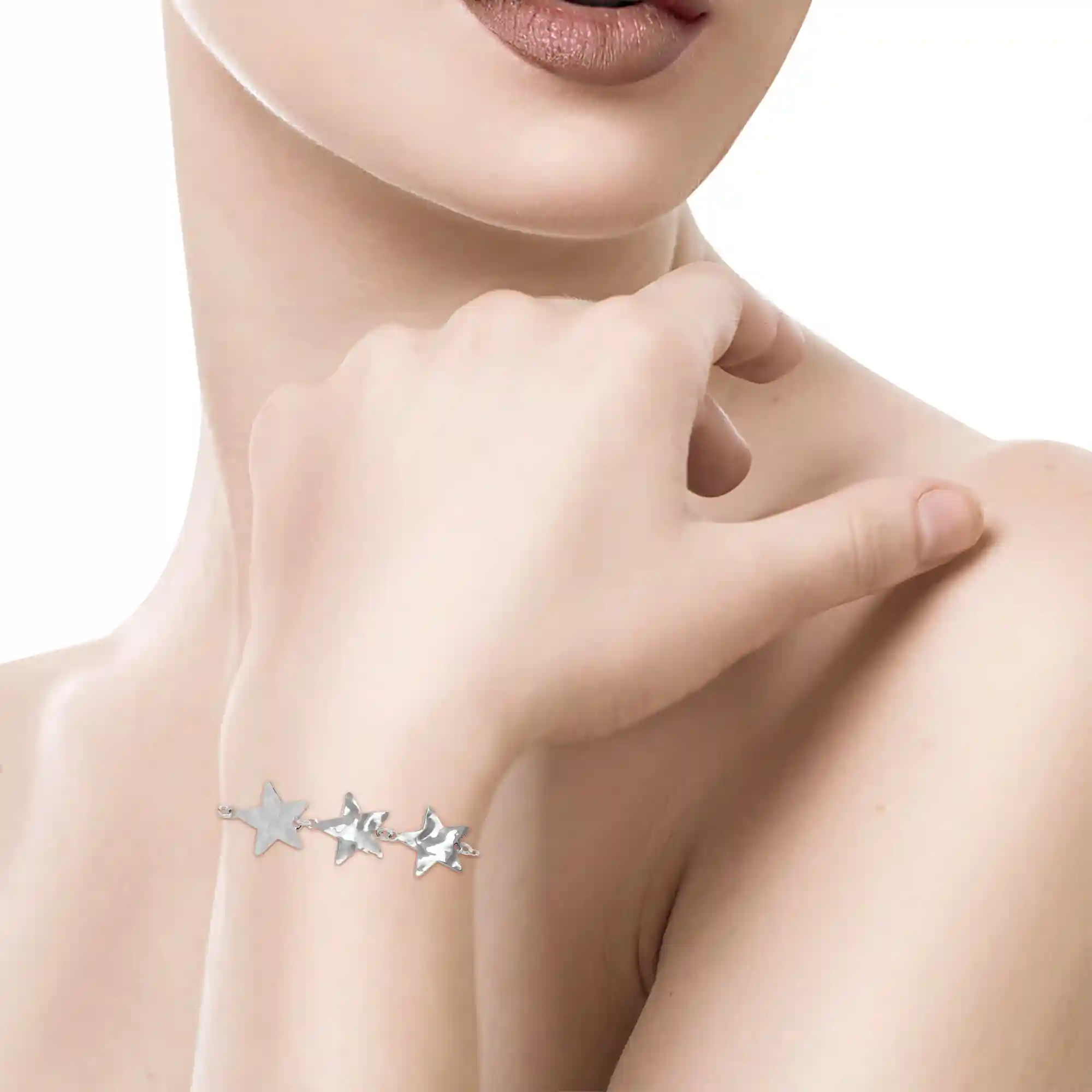 Firenze artegiani Pulsera de Plata de Ley 925 con tres estrellas En oferta