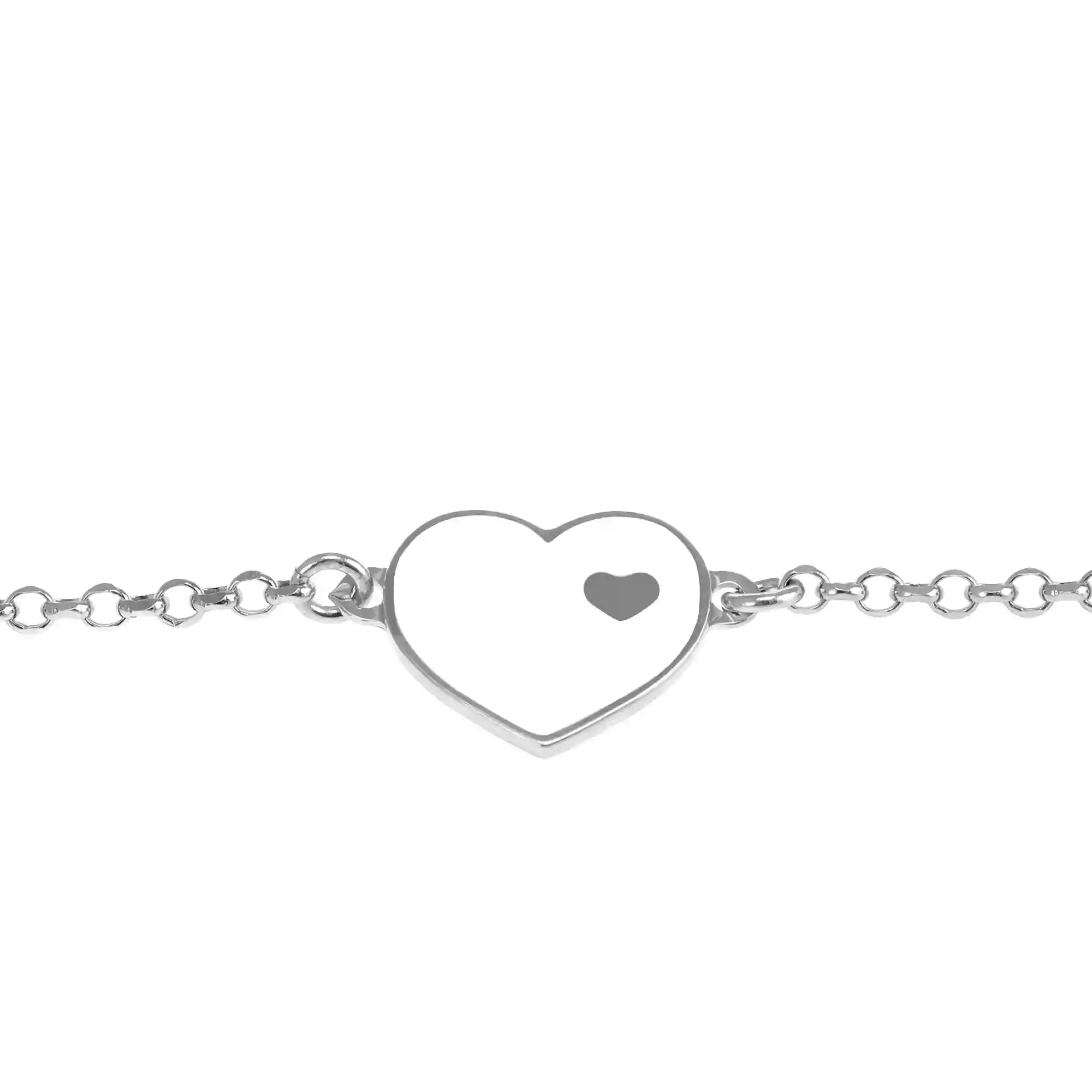 Firenze artegiani Pulsera de Plata de Ley 925 con forma exterior de corazón Última moda