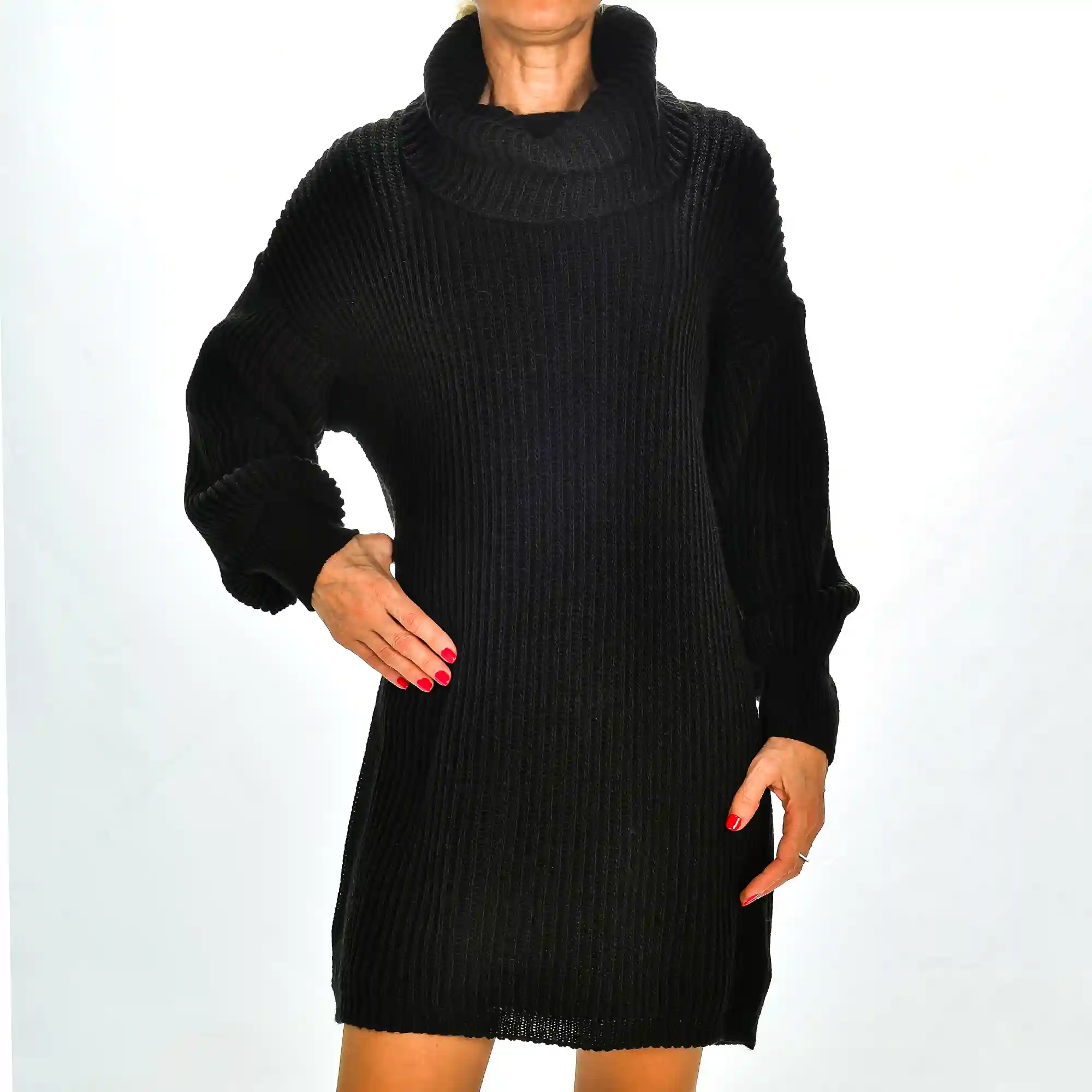 Firenze artegiani Vestido cuello vuelto talla única. Made in Italy Ofertas especiales