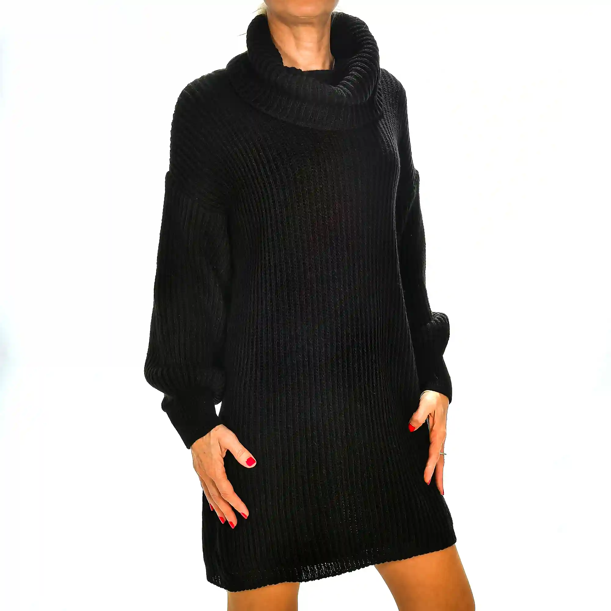Firenze artegiani Vestido cuello vuelto talla única. Made in Italy Ofertas especiales