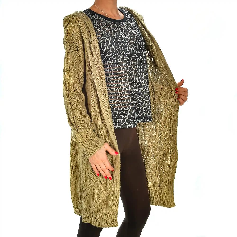 Firenze artegiani Cárdigan largo abierto con capucha oversized talla única. Made in Italy Precio ultrabajo