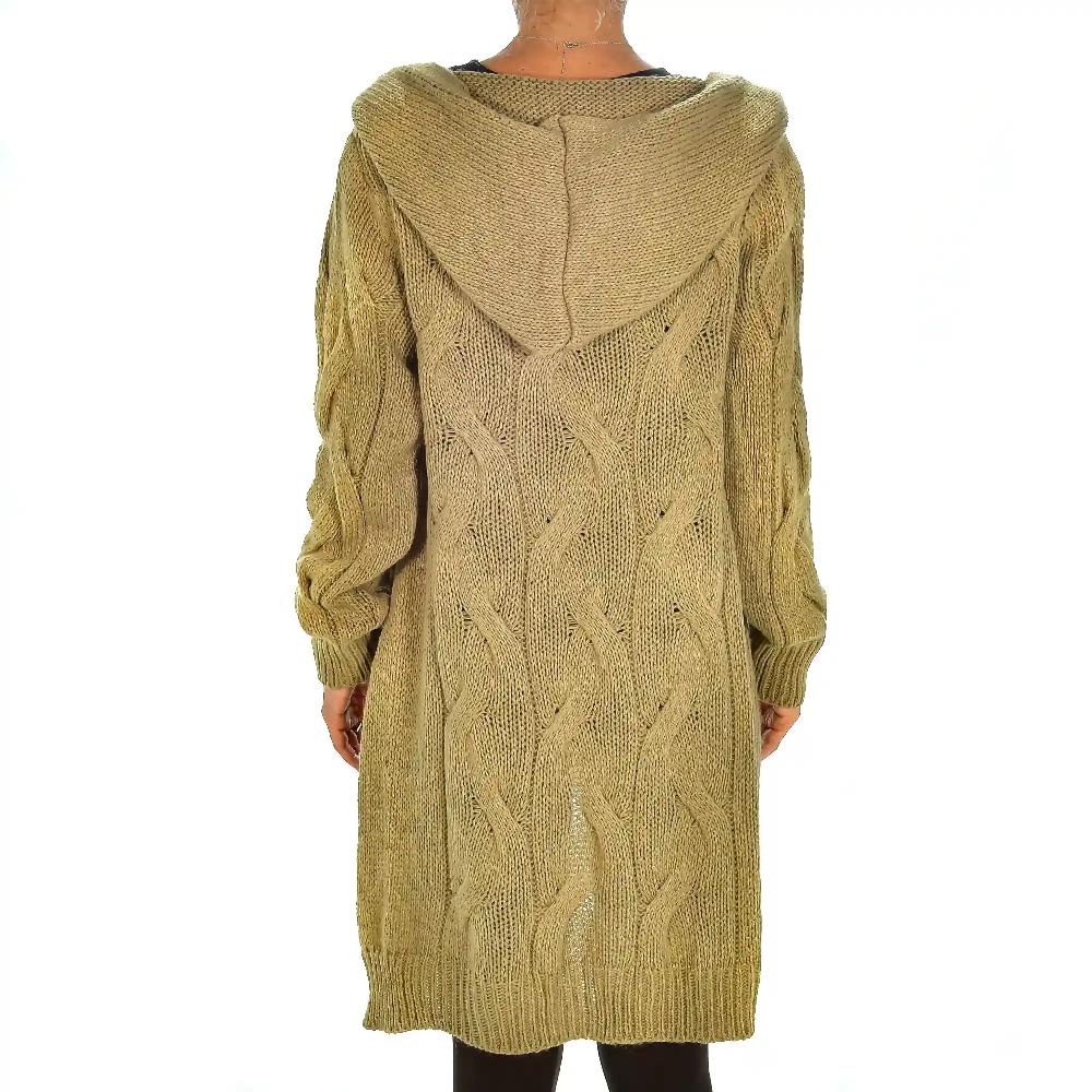 Firenze artegiani Cárdigan largo abierto con capucha oversized talla única. Made in Italy Precio ultrabajo