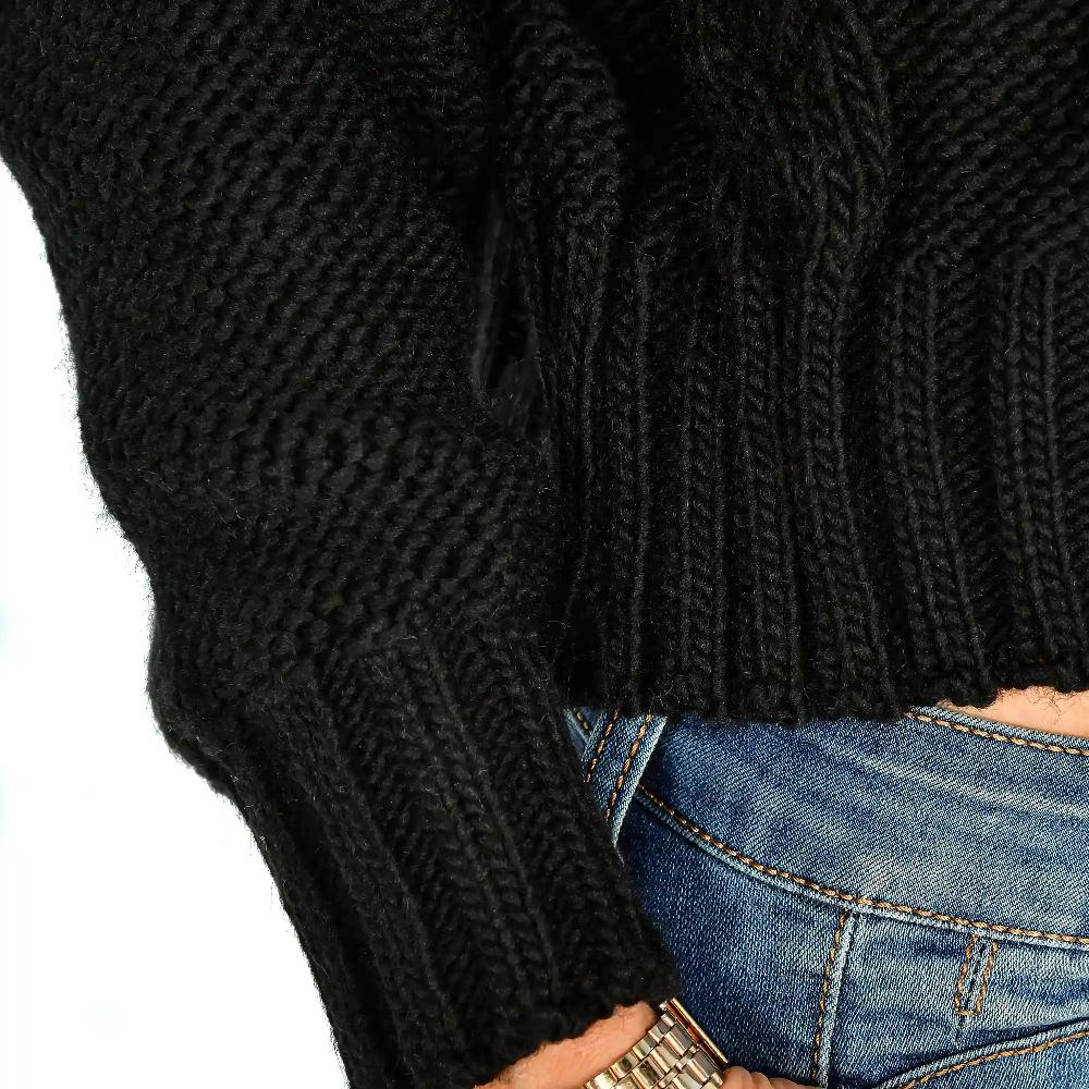 Firenze artegiani Jersey de cuello alto y cintura corta talla única. Made in Italy 2025