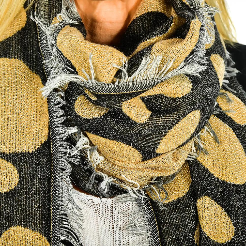 Firenze artegiani Fular bufanda con diseño circulos doble solapa modal y lana. Made in Italy Ofertas