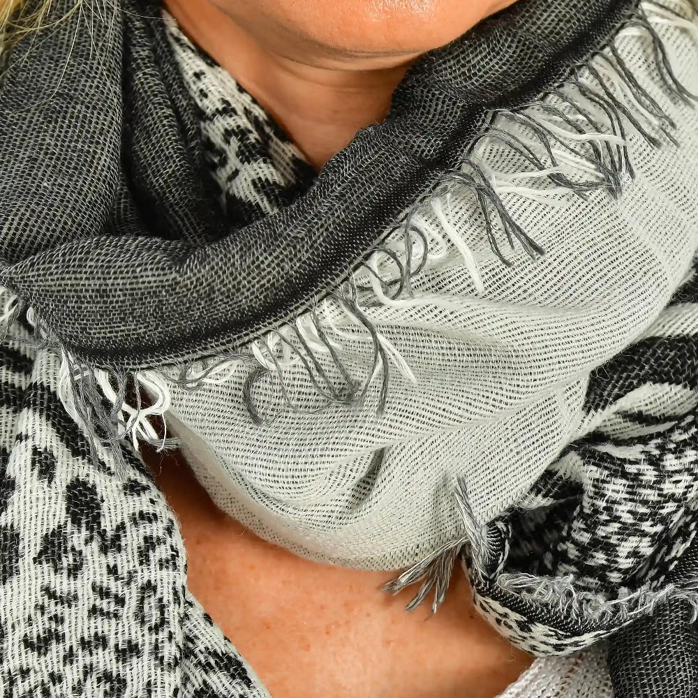 Firenze artegiani Fular bufanda diseño animal print doble solapa modal y lana. Made in Italy Venta caliente